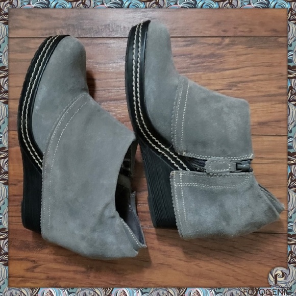 Dr. Scholl's Shoes - Gray Leather Booties, Size 10M